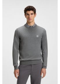 Strickpullover BOSS Orange "Kanovano", Herren, Gr. 3XL, silber041, Strick, Obermaterial: 95% Baumwolle, 5% Kaschmir, unifarben, regular fit h&uuml;ftlang, Rundhals, eingesetzt Strickb&uuml;ndchen, Pullover Strickpullover, mit Rundhalsausschnitt