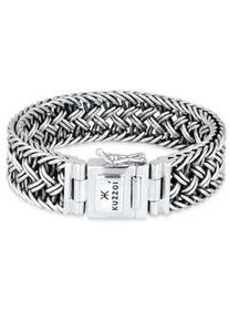Armband Kuzzoi "Herren Maskulin 925 Sterling Silber Oberfl&auml;che oxidiert" Gr. 19, silber, Armb&auml;nder, Herren, 19cm, ohne Stein, Silber 925 (Sterlingsilber), Armband