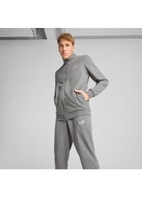 Trainingsanzug Puma "ESS SWEAT SUIT TR", Herren, Gr. M, grau (medium gray heather), Sweatware, Obermaterial: 68% Baumwolle, 32% Polyester, unifarben, regular fit, Sportanz&uuml;ge Trainingsanzug, zweiteiliges Set, mit hohem Kragen, mit gerippten B&uuml;ndchen