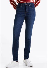 Skinny-fit-Jeans Tommy Hilfiger "HERITAGE COMO SKINNY RW", Damen, Gr. 30, L&auml;nge 34, blau (nos dunkelblau), Denim/Jeans, Obermaterial: 95% Baumwolle, 4% Elastomultiester, 1% Elasthan, unifarben, figurbetont lang, Jeans Skinny-fit-Jeans, mit Tommy Hilfiger Logo-Badge, 5-Pocket-Stil