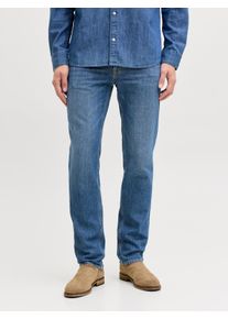 Jack & Jones Regular-fit-Jeans JACK & JONES "JJICLARK im Used-Look, Stretchkomfort und niedrige Leibh&ouml;he", Herren, Gr. 29, L&auml;nge 32, blau denim pack:mid blau, Denim/Jeans, Obermaterial: 100% Baumwolle, Abriebeffekte, regular fit lang, Jeans Regular-fit-Jeans, Baumwollmischung, regular fit
