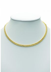 Adelia&acute;s Silberkette ADELIA&acute;S "vergoldet Flach Panzer Halskette 50 cm &Oslash; 4 mm" Gr. 50, gold, Halsketten, Damen, Silber 925 (Sterlingsilber), Silberkette