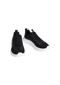 Slip-On Sneaker Calvin Klein "LIGHT EVA RUNNER NYL-SUE", Damen, Gr. 39, schwarz, anthrazit, Leder, Synthetik, Textil, Schuhe Slip-On Sneaker, Schlupfschuh, Slipper, Freizeitsneaker, Halbschuh mit Logo-Schriftzug