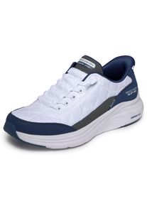 Slip-On Sneaker Skechers "Contour Foam - Cozy Fit", Damen, Gr. 40, wei&szlig;, navy, Lederimitat, Textil, kontrastfarbene Details, Schuhe Slip-On Sneaker, Slipper mit Handsfree Slip-ins und gestepptem Cozy Fit&trade;-Mesh, Topseller