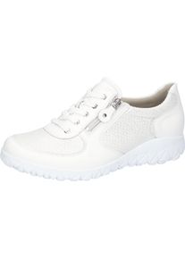 Waldl&auml;ufer Schn&uuml;rschuh WALDL&Auml;UFER "HAVY", Damen, Gr. 8 (42), wei&szlig;, silberfarben, Nappaleder, Textil, Schuhe Schn&uuml;rschuh, Sneaker, Halbschuh, Freizeitschuh in Komfortweite H (= sehr weit)