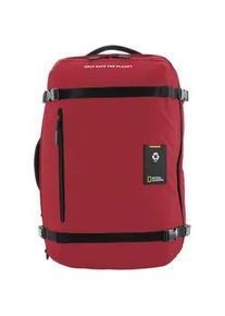 Cityrucksack National Geographic "OCEAN", Gr. B/H/T: 33cm, rot, Kunstfaser, Rucks&auml;cke Cityrucksack, aus recycelten PET-Flaschen