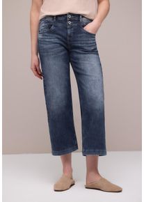 7/8-Jeans Street One "Style Emee", Damen, Gr. 33, L&auml;nge 26, dunkelblau wash, Denim/Jeans, Obermaterial: 78% Baumwolle, 21% Polyester, 1% Elasthan, unifarben, loose fit 7/8-L&auml;nge, Jeans 7/8-Jeans, im Loose Fit und mit hohem Bund und Stretch, Topseller