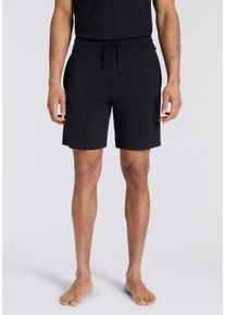 Shorts BOSS, Herren, Gr. L, N-Gr, schwarz 001, Obermaterial: 98% Modal, 2% Elasthan, unifarben, normal normal, Hosen Shorts, mit elastischem Bund, in Ripp-Qualit&auml;t