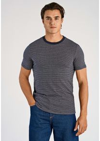 Rundhalsshirt LINDBERGH, Damen, Gr. XL, navy, Jersey, Obermaterial: 100% Baumwolle, gestreift, unifarben, normal h&uuml;ftbedeckend, Rundhals, Shirts Rundhalsshirt, mit feiner Struktur