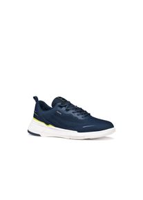 Sneaker Geox "U VITTOUR", Herren, Gr. 39, navy, Lederimitat, Textil, Schuhe Sneaker, Halbschuh, Freizeitschuh, Schn&uuml;rer mit Kontrastbesatz