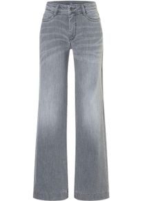 Weite Jeans MAC "WIDE", Damen, Gr. 46, L&auml;nge 30, carbon grau used, Denim/Jeans, Obermaterial: 88% Baumwolle, 9% Polyester, 3% Elasthan, bequem, Jeans Weite Jeans
