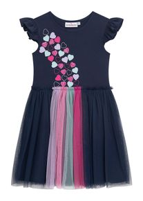Sommerkleid DANAMADE "DANAMADE Dresses DLEA", M&auml;dchen, Gr. 104, navy, Oberteil: 95% Polyester, 5% Elasthan. Rock: 100% Polyester. Futter: 100% Polyester, Kleider Sommerkleid