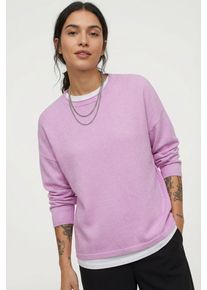 Strickpullover Only "ONLLOYAL AMALIO LIFE LS O-NECK KNT NOOS", Damen, Gr. XS, super pink detail:melange, Strick, Obermaterial: 80% Polyester, 20% Nylon, meliert, bequem normal, Rundhals, Pullover Strickpullover, Materialmix
