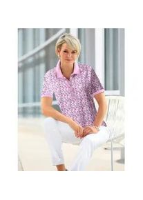 Poloshirt Classic Basics "Poloshirt", Damen, Gr. 42, bunt (ros&eacute;, fuchsia, bedruckt), 100% Baumwolle, gebl&uuml;mt, gemustert, mehrfarbig, Shirts