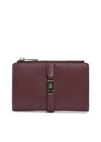 Geldb&ouml;rse Tommy Hilfiger "TH GLAM BIFOLD WALLET", Damen, dunkelrot, Lederimitat, Basic, Kleinlederwaren Geldb&ouml;rse, Damen Geldbeutel, Portemonnaie mit Zierriegel
