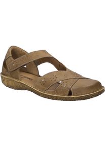 Sandale Josef Seibel "Rosalie 03", Damen, Gr. 38, camelfarben, Leder, Schuhe Sandale, Komfortschuh, Halbschuh mit Blumenpr&auml;gung in der Laufsohle, G-Weite