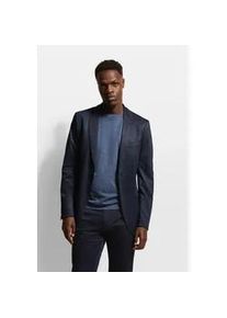 Sakko Bugatti, Herren, Gr. 54, blau (marine), 67% Polyester, 28% Viskose, 5% Elasthan, Glencheckmuster, slim fit, Manschette, Sakkos Sakko, mit Elasthananteil
