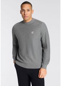 Strickpullover BOSS Orange "Anion", Herren, Gr. XXL, silber041, Strick, Obermaterial: 95% Baumwolle, 5% Kaschmir, regular fit normal, Rundhals, eingesetzt B&uuml;ndchen, Pullover Strickpullover, Rundhalsausschnitt, Regular Fit, BOSS-Label