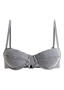 Bade-Shirt Roxy "Gingham", Damen, Gr. S, Cup B, grau (anthrazit), Obermaterial: 62% Microfaser, 33% Nylon, 5% Elasthan;, Bikini-Oberteile Bade-Shirt