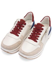 Plateausneaker Ara "SAPPORO 3.0", Damen, Gr. 3,5 (36,5), creme kombiniert, Glattleder, Veloursleder, kontrastfarbene Details, Schuhe Plateausneaker, Freizeitschuh, Halbschuh, Schn&uuml;rer mit High Soft-Ausstattung, H-Weite