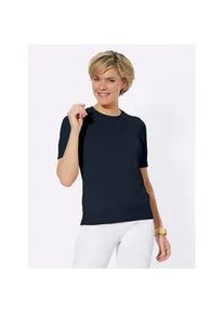 Kurzarmpullover Casual Looks "Pullover", Damen, Gr. 38, blau (marine), 50% Baumwolle, 50% Polyacryl, unifarben, Pullover