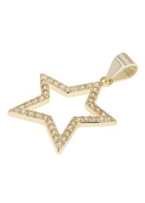 Adelia&acute;s Kettenanh&auml;nger ADELIA&acute;S "Damen Anh&auml;nger &iquest; Stern Charmanh&auml;nger aus 925 Silber mit Zirkonia", gold, Schmuckanh&auml;nger, Damen, Kettenanh&auml;nger