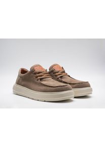 Schn&uuml;rschuh Replay, Herren, Gr. 45, taupe, Lederimitat, Veloursleder, unifarben mit Farbeinsatz, Schuhe Schn&uuml;rschuh, Mokassin, Halbschuh, Casual-Sneaker mit gepolstertem Schaftrand