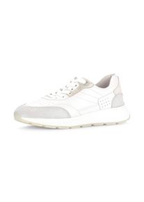 Keilsneaker Gabor, Damen, Gr. 43, wei&szlig;, beige, Nappaleder, Textil, Veloursleder, Schuhe Keilsneaker, Freizeitschuh, Halbschuh, Schn&uuml;rschuh mit Kontrastbes&auml;tzen