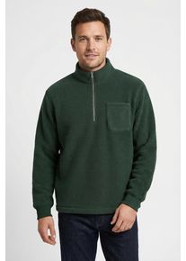 Jack & Jones Sweatshirt JACK & JONES "JORGREENE TEDDY SWEAT HIGH NECK", Herren, Gr. M, sycamore, angeraute Sweatware, Obermaterial: 100% Polyester, unifarben, relaxed fit, hoch geschlossener Ausschnitt, Rippb&uuml;ndchen, Sweatshirts Sweatshirt