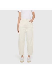 Stoffhose MAC "BORA 2.3 zip", Herren, Gr. 44, N-Gr, antique wei&szlig; ppt, Web, Obermaterial: 96% Baumwolle, 4% Elasthan, unifarben, normal lang, Hosen Stoffhose, mit Stretch