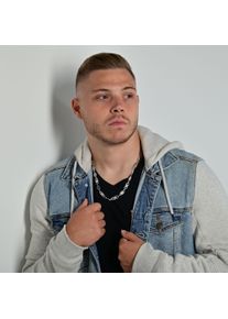 Adelia&acute;s Gliederkette ADELIA&acute;S "Herren Halskette &iquest; Plattenkette aus 925 Silber 70 cm" Gr. 70, silber, Halsketten, Herren, Blacklist, Gliederkette