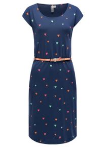 Shirtkleid Ragwear "Sommerkleid Lilithe Hearts YOUMODO", Damen, Gr. S, N-Gr, blau (night blau), Obermaterial: 50% Baumwolle CO. 50% Modal CMD., Kleider Shirtkleid