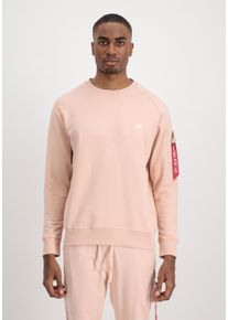 Sweater Alpha Industries "X-Fit Sweat", Herren, Gr. XS, orange (pale peach), Obermaterial: 80% Baumwolle, 20% Polyester, regular fit, Sweatshirts Sweater