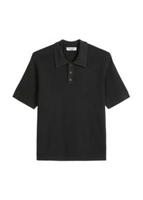 Marc O'Polo Poloshirt MARC O'POLO DENIM, Herren, Gr. L, broken graphite, Strick, Obermaterial: 100% Baumwolle, regular fit normal, Rippb&uuml;ndchen, Shirts Poloshirt, mit Waffelstruktur, regular fit