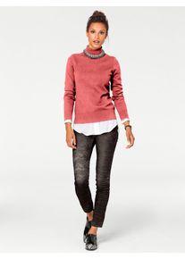 Rollkragenpullover Heine "Rollkragen-Pullover", Damen, Gr. 40, orange (koralle), 100% Baumwolle, unifarben, Pullover Rollkragenpullover