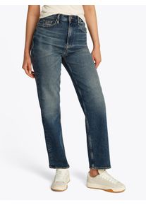 Straight-Jeans Tommy Jeans "LAYLA HR SLIM STR", Damen, Gr. 28, L&auml;nge 32, blau (denim schwarz1), Denim/Jeans, Obermaterial: 99% Baumwolle, 1% Elasthan, unifarben, slim fit kn&ouml;chellang, Jeans Straight-Jeans, in Kn&ouml;chell&auml;nge