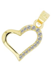 Adelia&acute;s Herzanh&auml;nger ADELIA&acute;S "Damen Anh&auml;nger &iquest; Herz Herzanh&auml;nger aus 925 Silber mit Zirkonia", gold, Schmuckanh&auml;nger, Damen, Herzanh&auml;nger