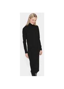 Strickkleid SAINT TROPEZ "MilaSZ Roll Neck Long Dress", Damen, Gr. M, N-Gr, schwarz, Feinstrick, Obermaterial: 80% Viskose, 20% Polyamid, unifarben, Kleider Strickkleid