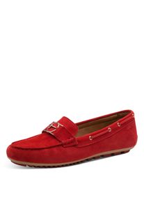 Mokassin Tamaris, Damen, Gr. 38, rot, Ziegenveloursleder, unifarben, Schuhe Mokassin, Slipper, Schlupfschuh, Flats mit &Ouml;sen und modischen Durchz&uuml;gen