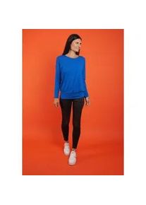 Langarmshirt Seidel Moden, Damen, Gr. 40, blau (blau, exklusiv bei otto), Jersey, Obermaterial: 95% Viskose, 5% Elasthan, unifarben, relaxed fit h&uuml;ftbedeckend, Rundhals, abgesteppt, Shirts Langarmshirt, mit breitem, elastischen Bund - MADE IN GERMANY