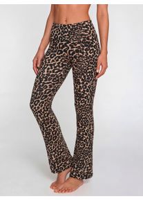 active by Lascana Leggings LASCANA ACTIVE, Damen, Gr. L (44/46), N-Gr, leo gemustert, Obermaterial: 95% Baumwolle, 5% Elasthan, bequem lang, Hosen Leggings, Breites B&uuml;ndchen und ausgestellte Beine, Topseller