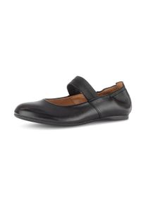 Riemchenballerina Gabor, Herren, Gr. 38,5, schwarz, Nappaleder, Ziegenveloursleder, Schuhe Riemchenballerina, Businessschuh, Flats mit Gummizugverschluss