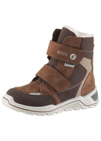 Winterstiefel Ricosta "JANEK 50 WMS: weit", Jungen, Gr. 28, braun, Lederimitat, Veloursleder, kontrastfarbene Details, Schuhe Winterstiefel, Snowboots, Klettstiefel mit Sympatex, Gr&ouml;&szlig;enschablone zum Download