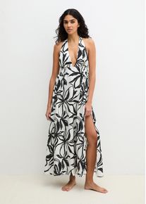 Marc O'Polo Neckholderkleid MARC O'POLO, Damen, Gr. S, N-Gr, wei&szlig;er print, Obermaterial: 100% Viskose, lang, Neckholder, Kleider Neckholderkleid, mit Allover-Print