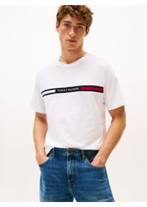 T-Shirt Tommy Hilfiger "HILFIGER CHEST INSERT", Herren, Gr. M, wei&szlig;, Single Jersey, Obermaterial: 100% Baumwolle, regular fit normal, Rundhals, Shirts T-Shirt