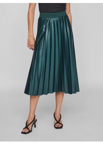 Plisseerock Vila "VINITBAN SKIRT - NOOS", Damen, Gr. XXL (44), gr&uuml;n (ponderosa pine), Web, Obermaterial: 96% Polyester, 4% Elasthan, unifarben, regular fit knieumspielend, R&ouml;cke Plisseerock, Materialmix