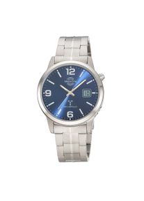 Funkuhr MASTER TIME "Expert Titan", titansilberfarben, blau, Armbanduhren, Herren, Funkuhr, Quarzuhr, Armbanduhr, Herrenuhr, analog, digital