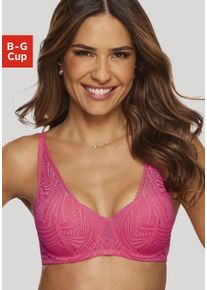 Schalen-BH s.Oliver "Clemence", Damen, Gr. 90, Cup B, orange (koralle), Spitze, Obermaterial: 51% Polyamid, 41% Polyester, 8% Elasthan, BHs Schalen-BH, mit modischer Spitze in High-Apex Schnittform, Dessous