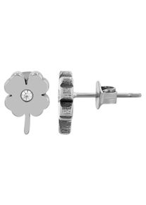 Adelia&acute;s Paar Ohrstecker ADELIA&acute;S "Damen Ohrringe &iquest; Ohrstecker Kleeblatt aus Titan mit Strass Steinchen", wei&szlig;, Ohrringe, Damen, Paar Ohrstecker