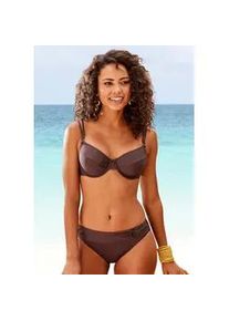 Bikini-Hose s.Oliver "Rome", Damen, Gr. 40, N-Gr, braun, Microfaser, Microfaser, Polyamid, unifarben, Badehosen Bikini-Hose, mit Umschlagbund